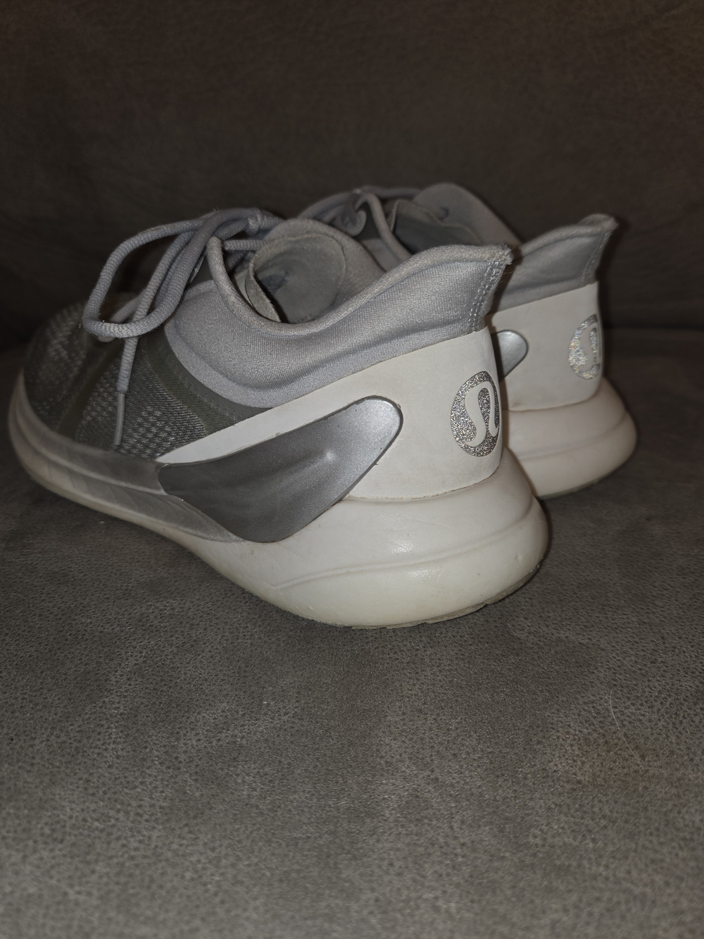 Women's Gray and White Low-Top Training Sneakers